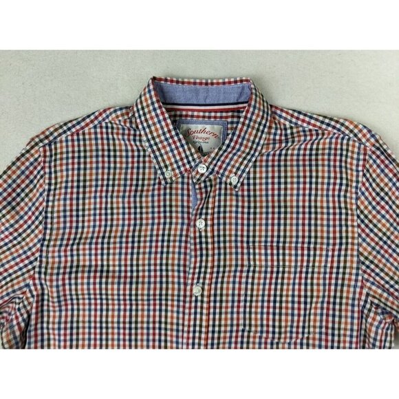 SOUTHERN VINTAGE EIGHTY-ONE - MEN'S PLAID LONG SLEEVE BUTTON-UP SHIRT - SIZE M - Picture 3 of 7